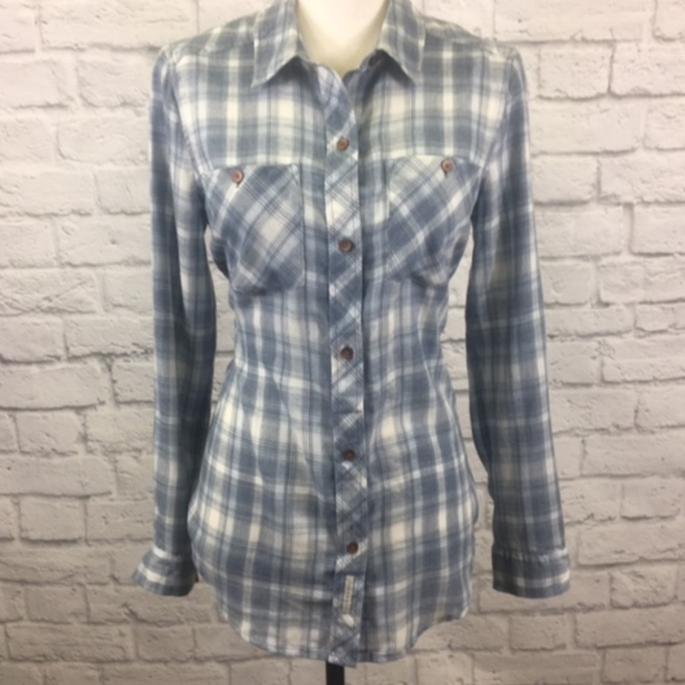 Calvin Klein Jeans Womens Plaid Button Down Shirt